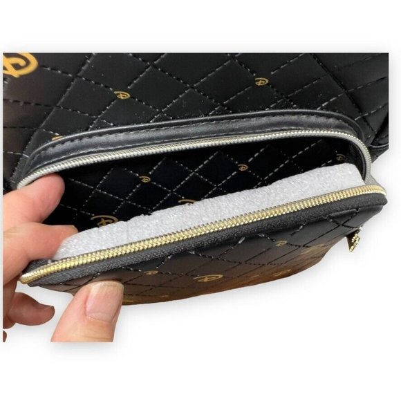 Disney x Loungefly‎ Gold Icon Black Quilted Mini Backpack Faux Leather Hot Topic main image 7